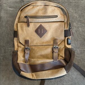 Classic Tan and Brown Unisex Backpack